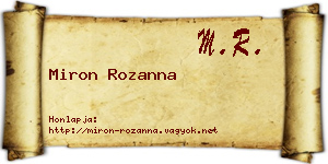 Miron Rozanna névjegykártya